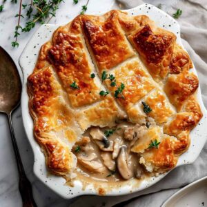 Chicken and mushroom pie